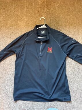 Under Armour Maryland Terrapins Black Quarter-Zip Pullover Size XL
